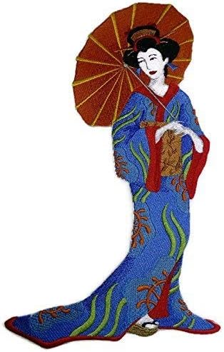 דיוקנאות גיישה בהתאמה אישית מדהימה [גיישה] [תרבות ומסורת יפנית עשירה] ברזל רקום על תיקון/תפירה [11.5 x 7.4] [תוצרת ארהב]